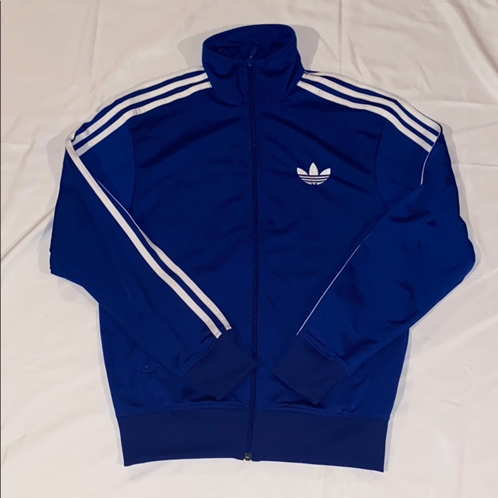 Adidas track jacket blue